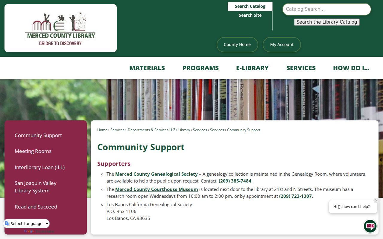 Merced County directory research at the library and museum