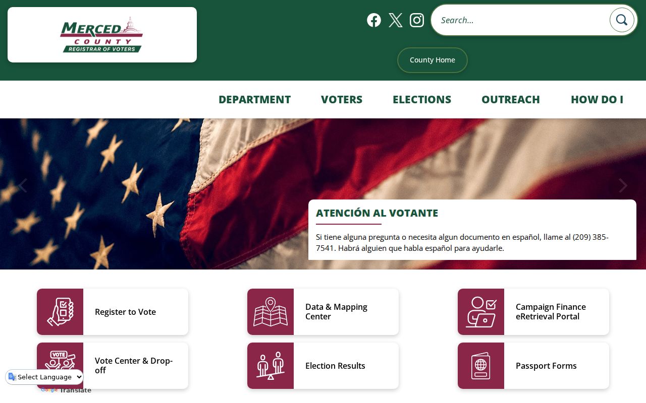 Merced County voter records elections services hub
